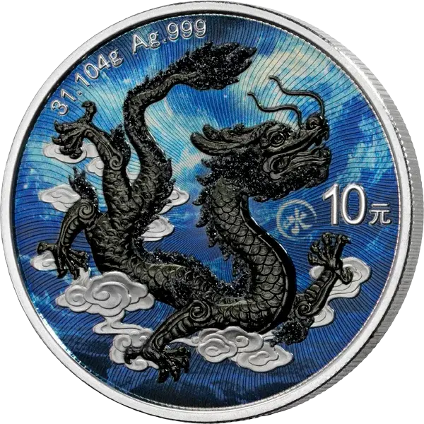 Miniatura: Wu Xing-Dragon 5 x 1oz .999 Silver Coin Set Collection - 10 Yuan China 2025