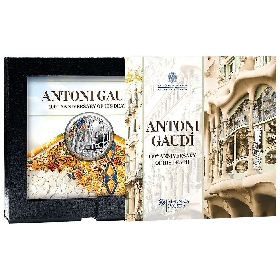 Miniaturbild: Antoni Gaudi: 100th Anniversary of Death - 1oz .999 Silver Coin - 5 euro Malta 2