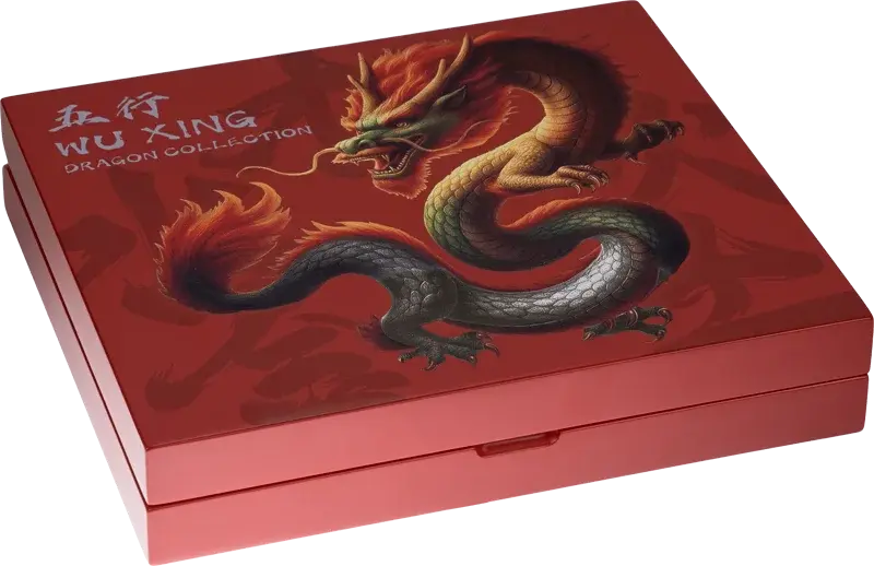 Miniatura: Wu Xing-Dragon 5 x 1oz .999 Silver Coin Set Collection - 10 Yuan China 2025