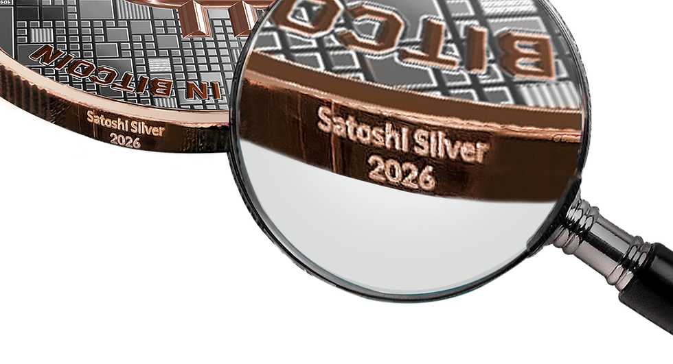 Miniatura: Project Fish: Ruthenium Rose Gold Edition Silver Coin Satoshi 2026 in Wooden Box