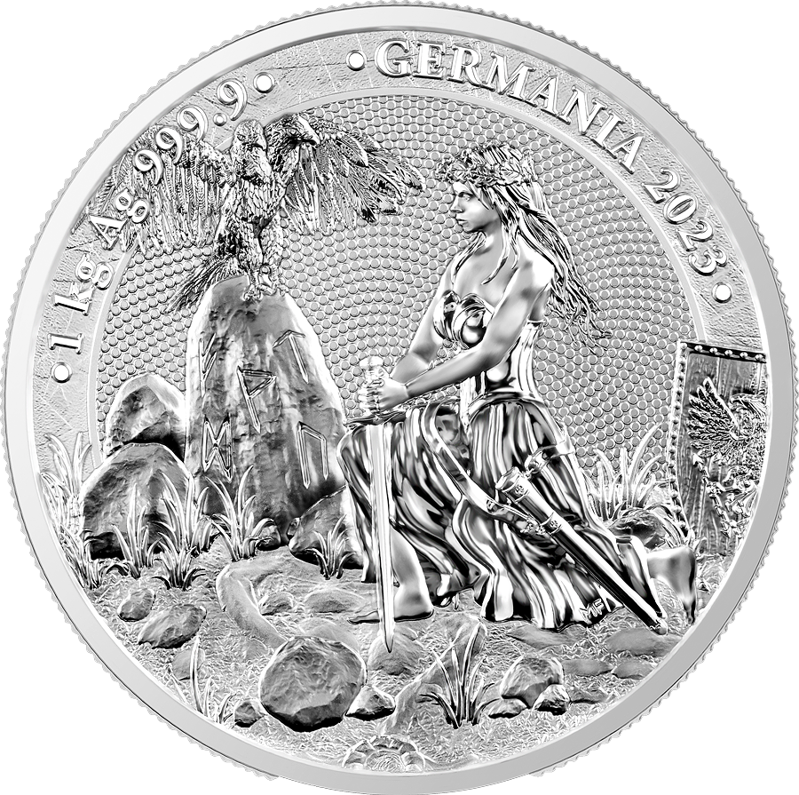 Miniature : 2023 Germania 1kg kilo 999.9 Silver BU