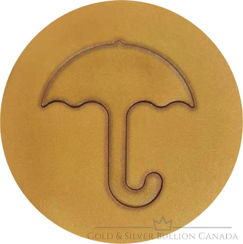 Miniaturbild: DALGONA HONEYCOMB REGENSCHIRM Squid Game Shaped 2 Oz Silbermünze 1$ Niue 2022