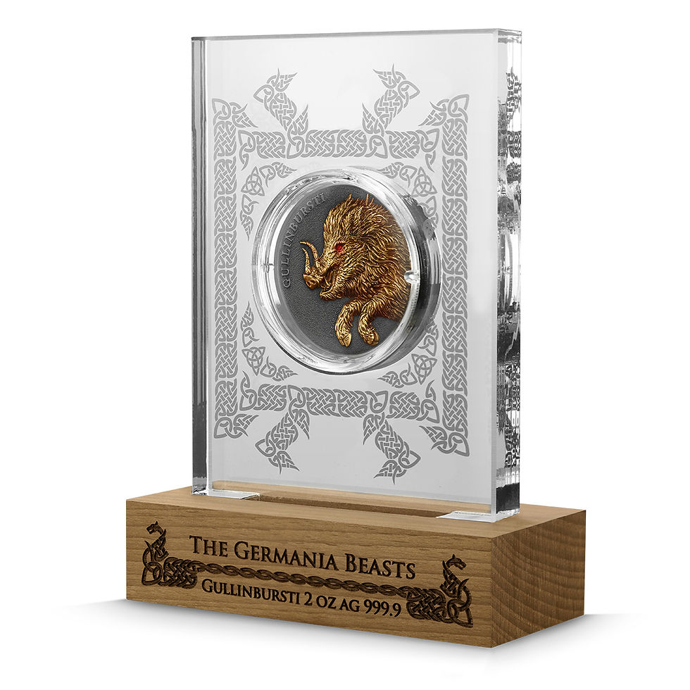Thumbnail: Germania beasts: Gullinbursti Ultra Double High Relief 2 oz Silver Germania 2025