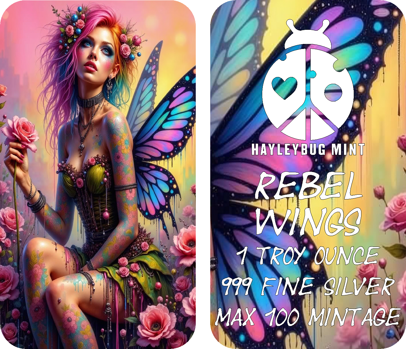 REBEL WINGS HayleyBug Mint 1 oz .999 Silver bar
