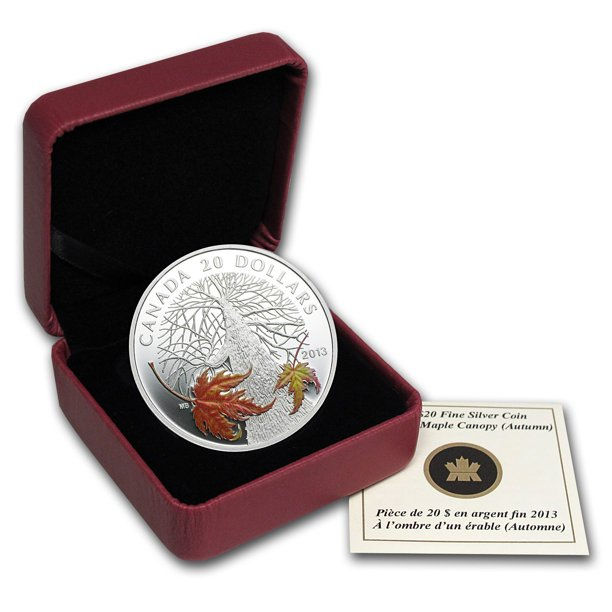 Miniatura: 2013 1 OZ SILVER COIN – CANADIAN MAPLE CANOPY (AUTUMN)