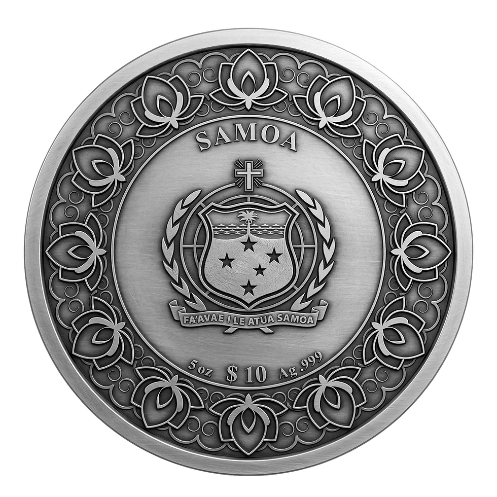 Thumbnail: Shangri-La 5oz .999 Silver Coin - with sliding door -  5$ Samoa 2026