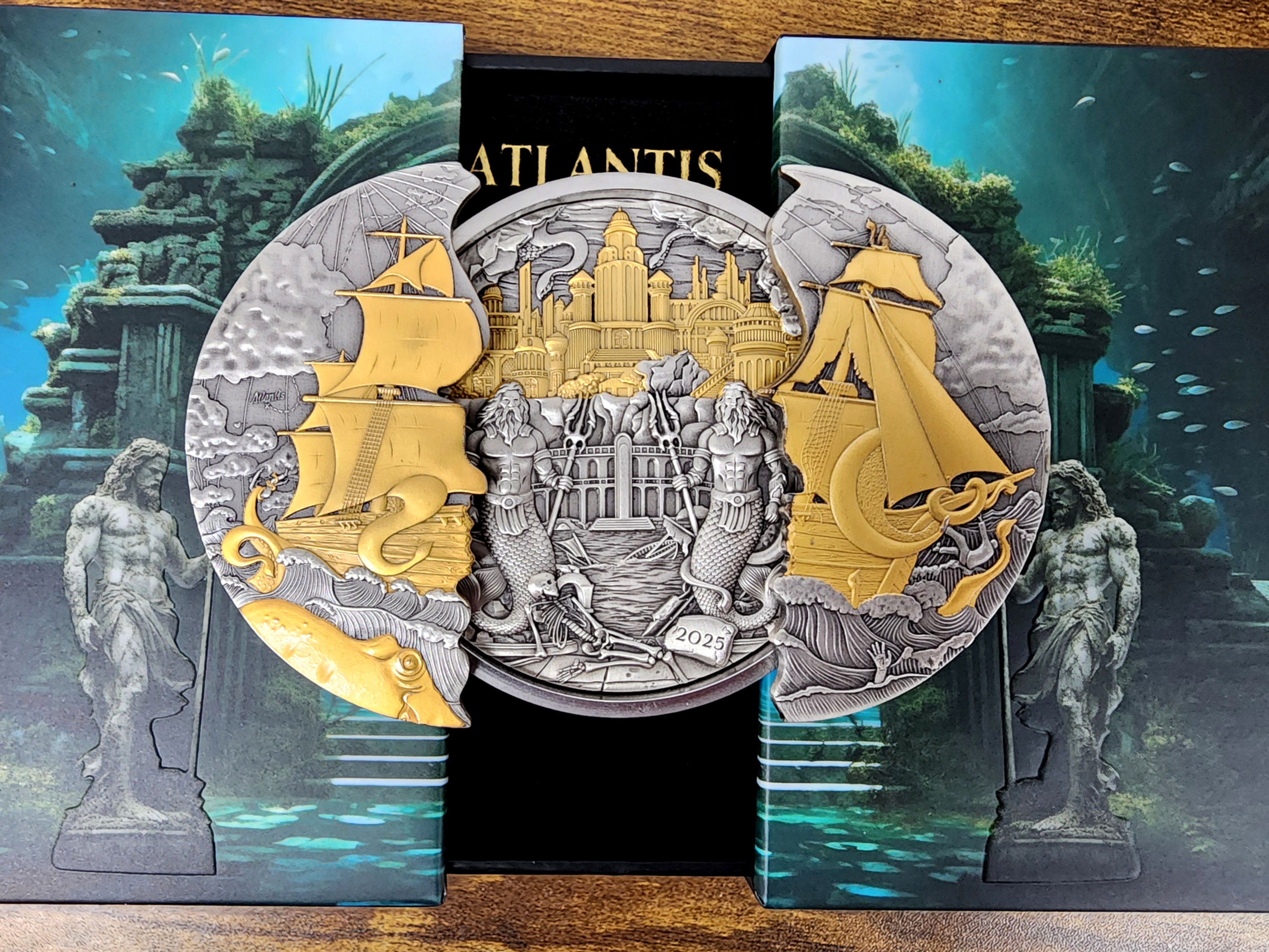Atlantis The Lost Civilization of Wonder 5oz .999 Silver $10 Samoa 2025
