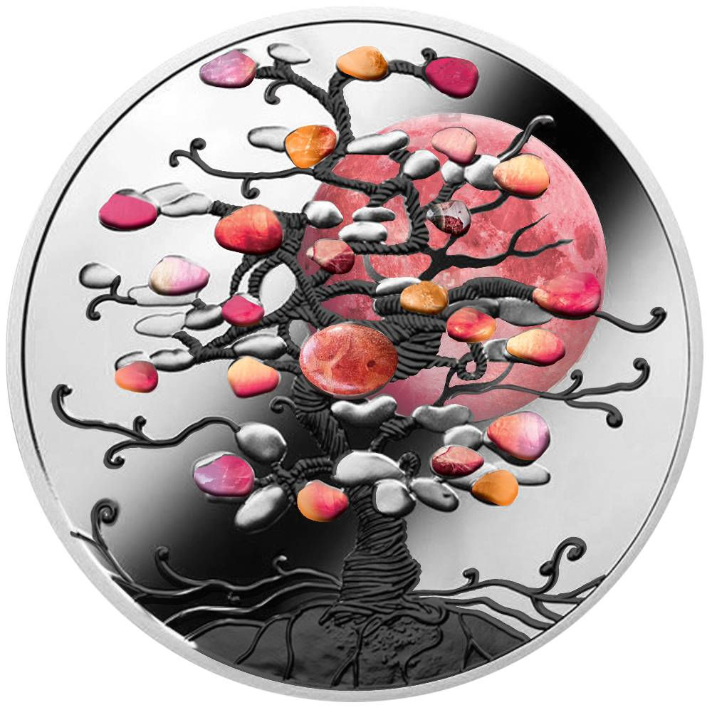 TREE OF LUCK Coral 1 Oz Silver Coin 1$ Niue 2022
