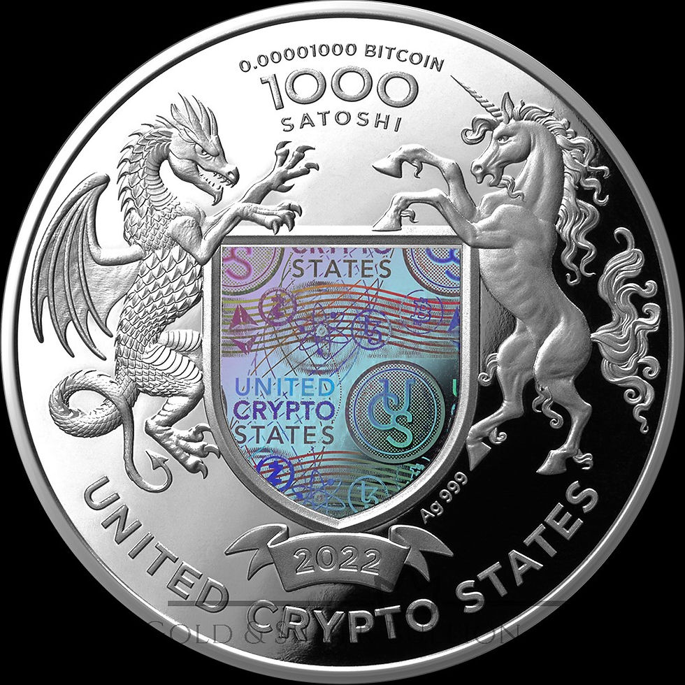 Thumbnail: Liberty United Cryptocurrency States 1 oz Proof Silver Coin 1000 Satoshi 2022