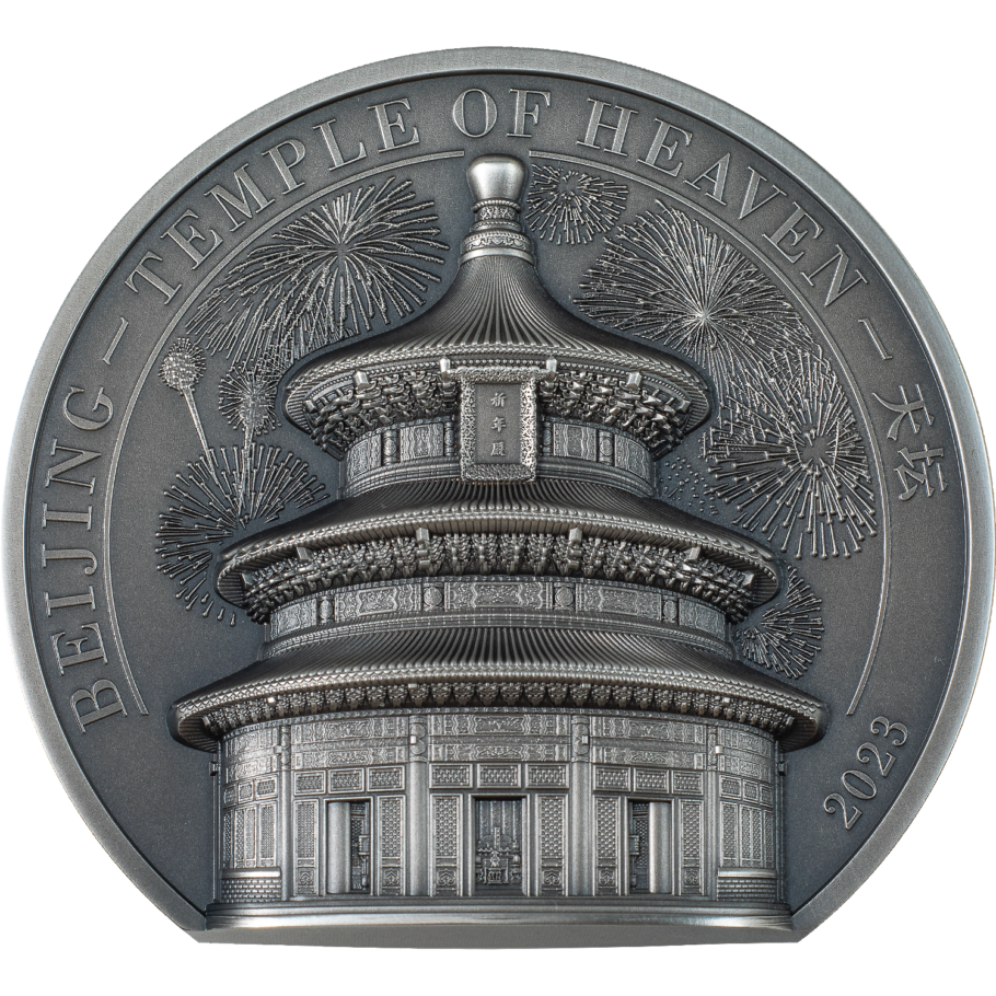 Miniatura: TEMPLE OF HEAVEN Beijing Historical Monuments 5 Oz Silver 25$ Cook Islands 2023