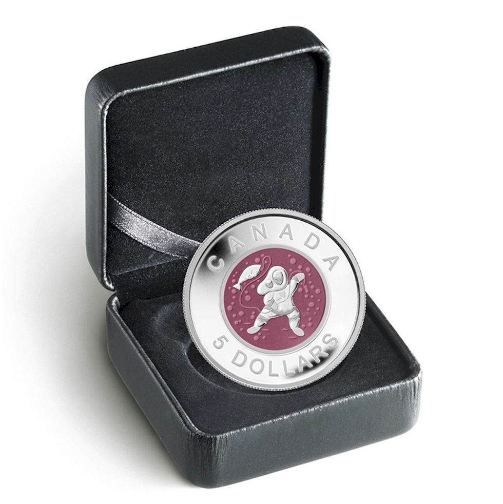 Miniatura: 2013 CANADA $5 ABORIGINAL ART - MOTHER & BABY ICE FISHING