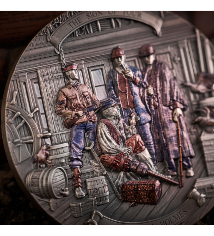 Miniatura: The Sign of Four - Sherlock Holmes - 200g High Relief Silver Coin 15$ Niue 2025