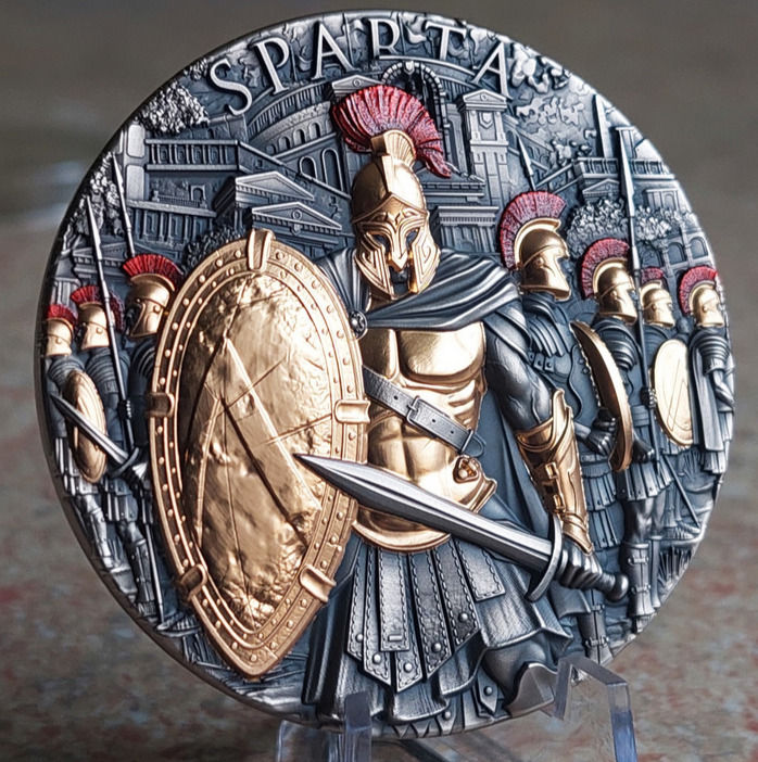 Miniature : SPARTA 2 Oz High Relief Silver Coin 2000 Francs Cameroon 2023