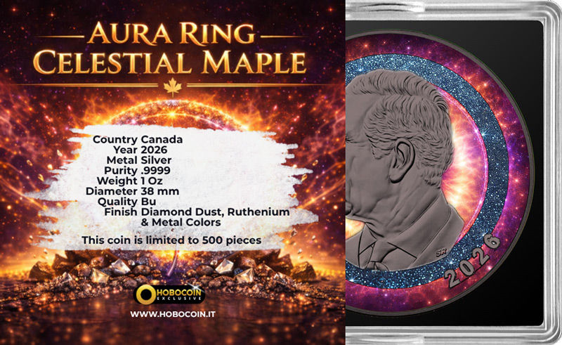 Thumbnail: CELESTIAL MAPLE AURA RING Diamond Dust & Ruthenium 1 Oz Silver $5 Canada 2026