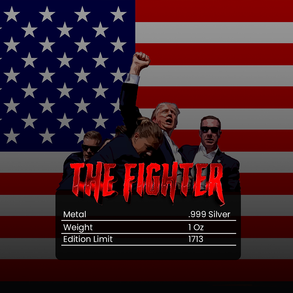 Miniatura: 2024 Donald Trump: The Fighter Colorized 1 oz .999 Silver Art Bar