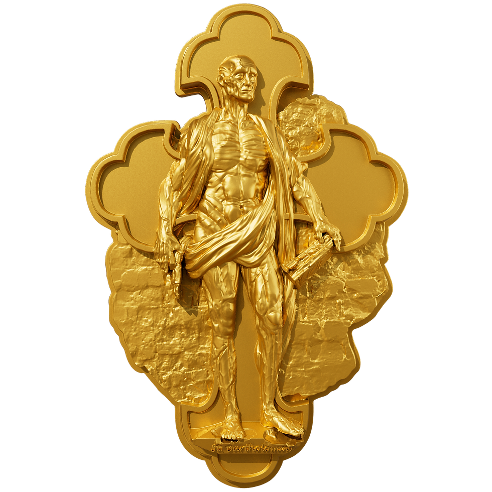 Miniatura: St. Bartholomew: 12 Apostles Series Gold Glided 2 oz Silver Coin Cameroon 2025