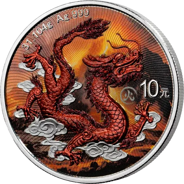 Miniatura: Wu Xing-Dragon 5 x 1oz .999 Silver Coin Set Collection - 10 Yuan China 2025