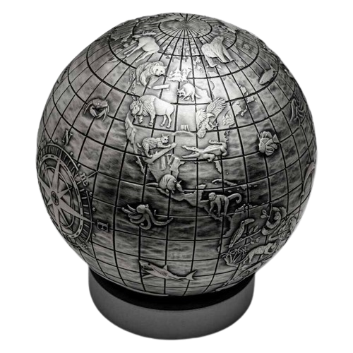Miniature : Animal of the World 1kg kilo Spherical 150mm Silver Coin Barbados 2023