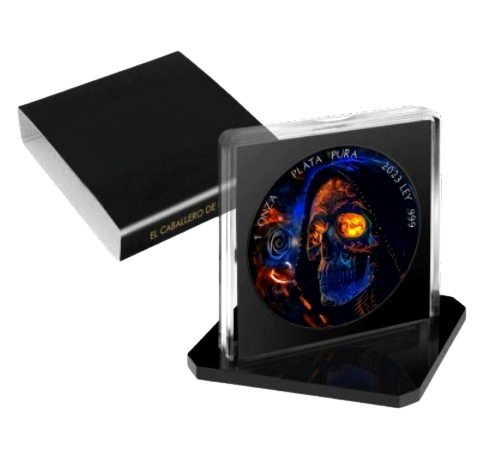 Miniatura: CABALLERO DE LA MUERTE Black Platinum 1 Oz Silver Coin Mexico 2023
