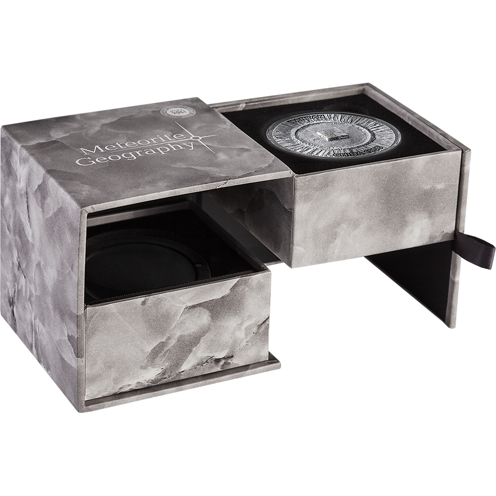 Miniatura: NANTAN Meteorite Geography 50g Silver Coin 2000 Francs CFA Cameroon 2022