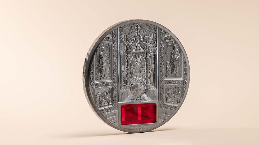 Thumbnail: SAN PIETRO IN VATICANO Tiffany Art 5 Oz Silver Coin 25$ Palau 2022