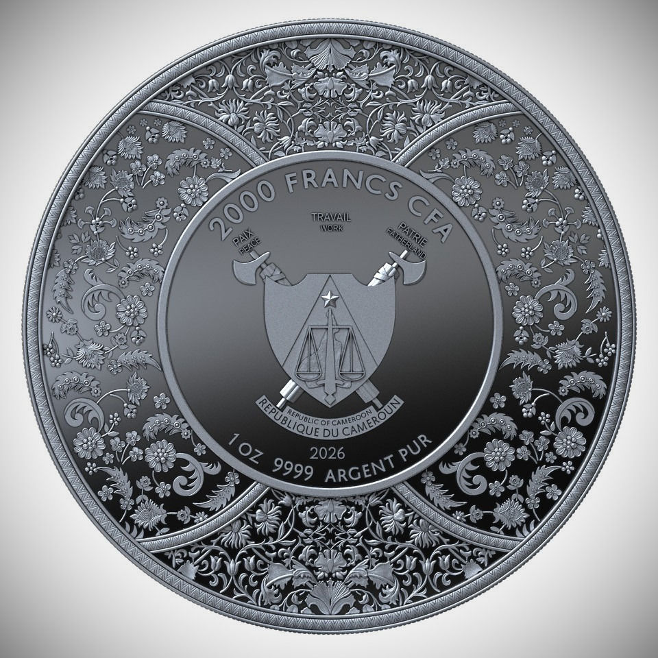 Miniaturbild: Durga Hindu Goddess1 oz 999.9 Silver Coin 2000 Francs CFA Cameroon 2026