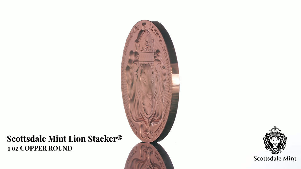 Miniature : SCOTTSDALE LION STACKER 1 oz .999 Copper Round