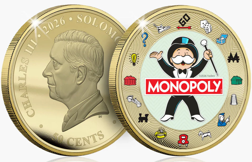 Monopoly Super Luxe Gold-Plated - 45g CN Coin - 50 Cents Solomon 2026