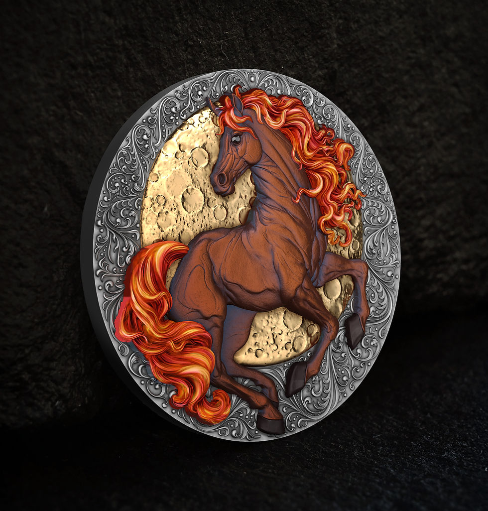 Miniature : Fire Horse: Lunar Years Series - 2oz .999 High Relief Silver Coin - $5 Niue 2026