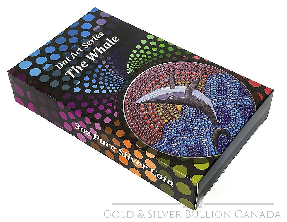 Thumbnail: WHALE DOT ART – 3 oz Pure Silver Smartminted Black Proof Coin – Palau 2021