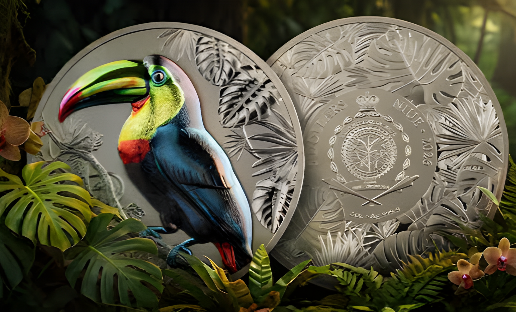 Rainbow Toucan: Representatives of The Species - 2oz .999 Silver - 5$ Niue 2026