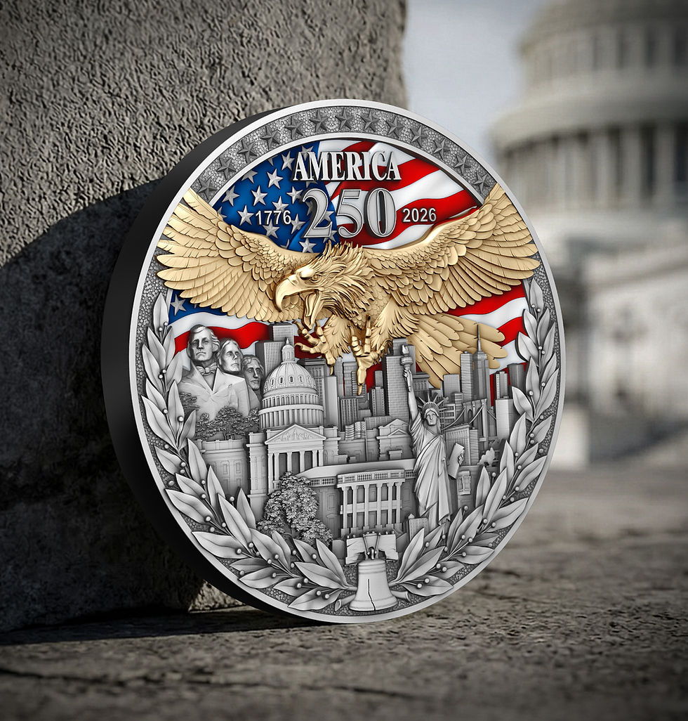 Miniatura: AMERICA 250th ANNIVERSARY - 2oz High Relief .999 Silver Coin - 5$ Niue 2026