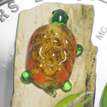 Thumbnail: 2015 Canada $20 Murano Venetian Glass Turtle 1oz Silver Proof Coin