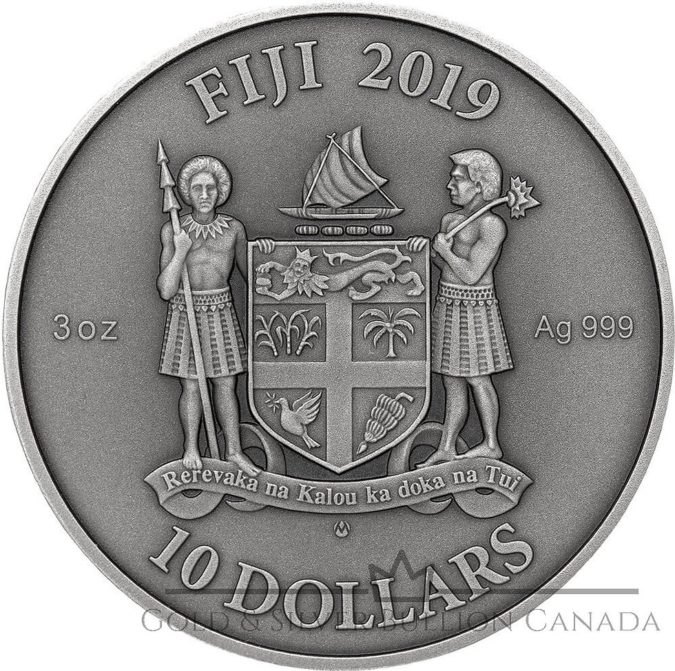 Miniatura: GOTHIC: Mandala Art V - 3oz .999 High Relief Antiqued Silver Coin 10$ Fiji 2019