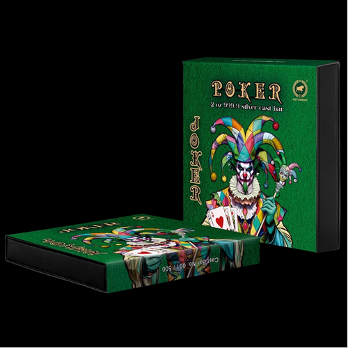 2024 - The Joker - Poker Cards - 2 oz 999.9 silver cast bar | Gold