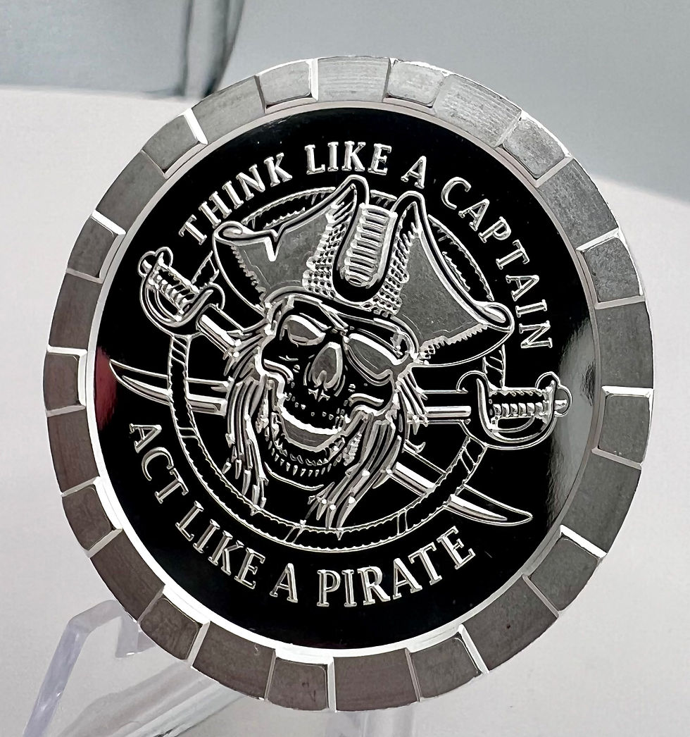 Thumbnail: Think Like a Captain, Act Like a Pirate Prooflike Stacker 1 oz Silver Round
