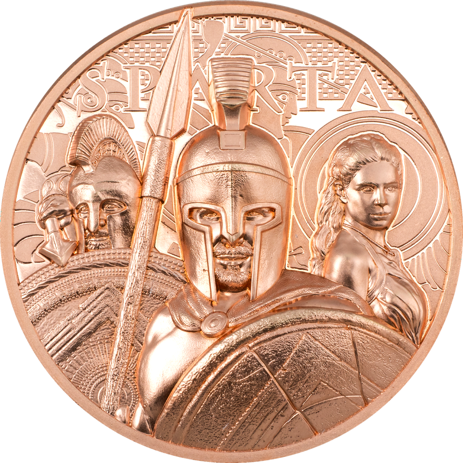 Miniatura: SPARTA 50g Copper Coin 1$ Cook Islands 2023
