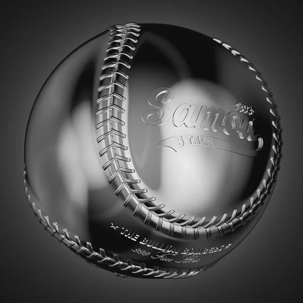 Miniature : 3D Baseball 2 oz Pure Silver Coin 5 Tala Samoa 2025