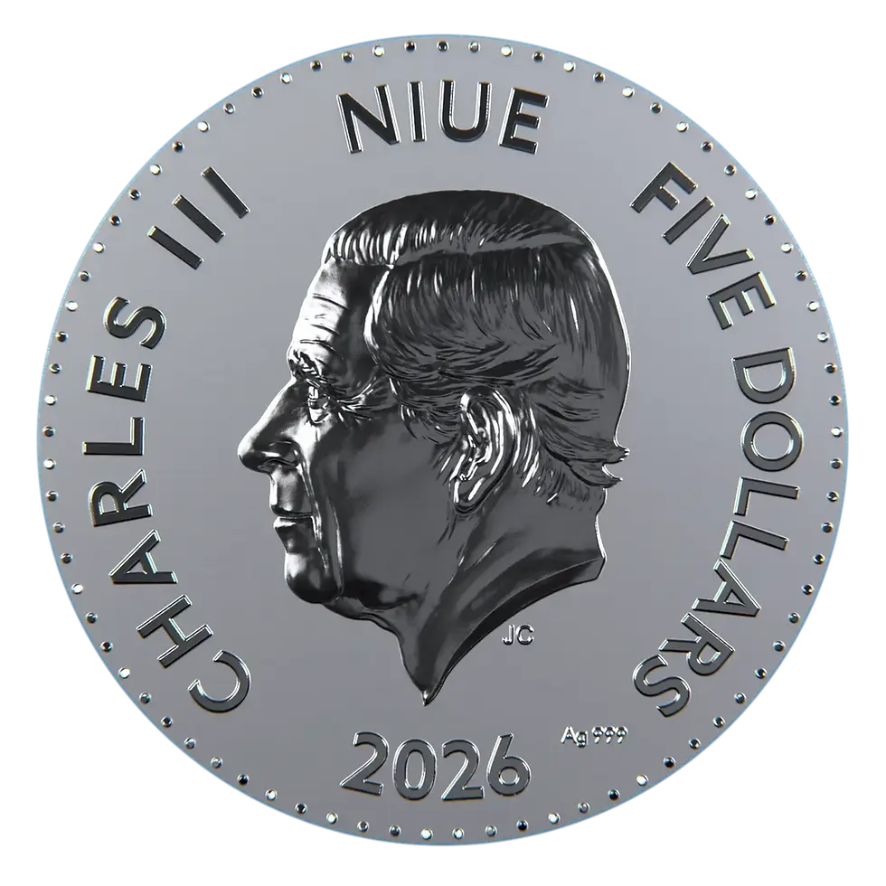 Miniatura: THE BLACK WATER HORSE - 2 oz .999 Silver coin - 5$ Niue 2026