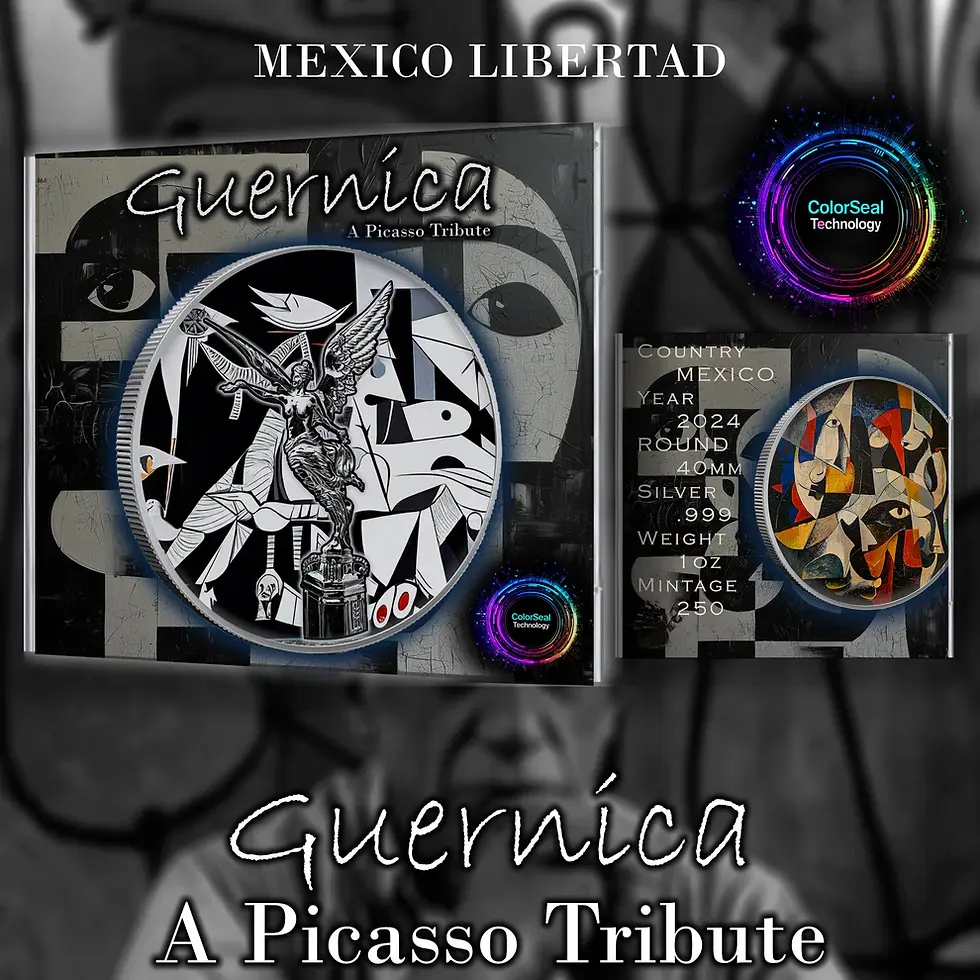 Miniatura: 2024 Mexico Libertad 1oz .999 Silver Coin Colorized "A Picasso Tribute"