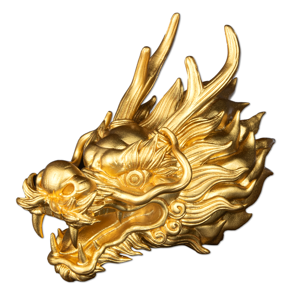 Miniatura: DRAGON HEAD 3D 3 Oz Silver Coin 5$ Samoa 2024