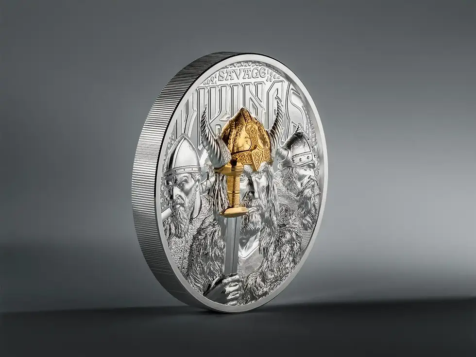 Thumbnail: SAVAGE VIKINGS Legends 3 Oz Silver Coin 20$ Cook Islands 2026