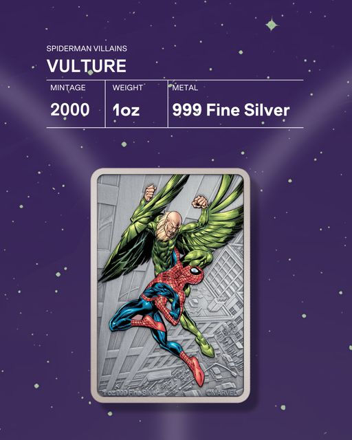 Thumbnail: Marvel – Vulture - Spiderman Vilains Series - 1oz Silver Coin $2 Niue 2024
