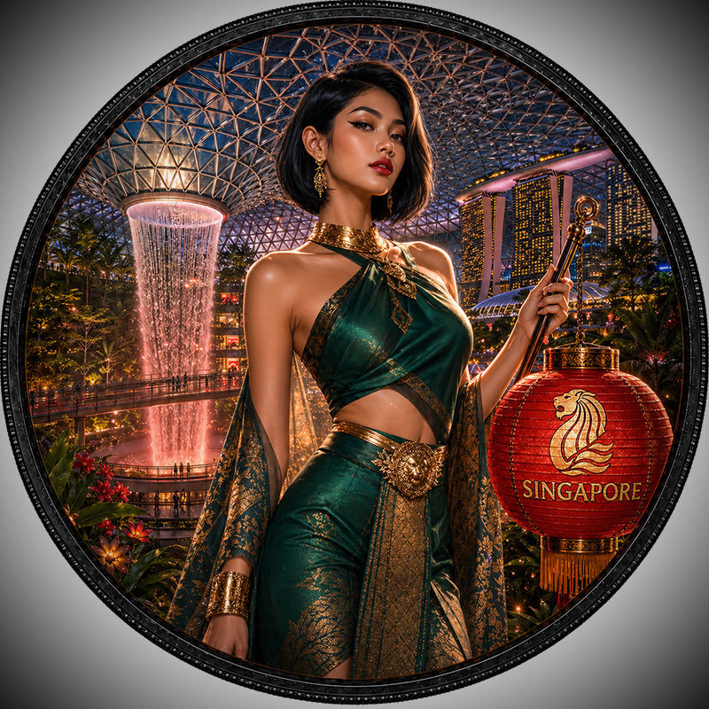 SINGAPORE Seduction: National Beauties 1 Oz .999 Copper Round Italy 2026