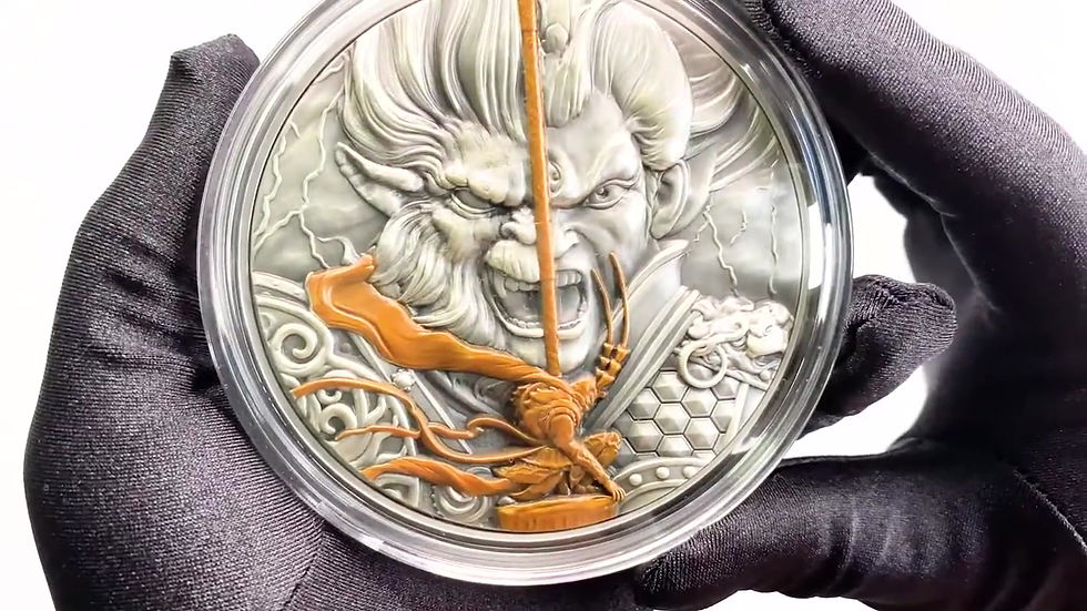 Miniatura: MONKEY KING VS ERLANG GOD – 2020 80 MM 2 OZ PURE SILVER HIGH RELIEF COIN