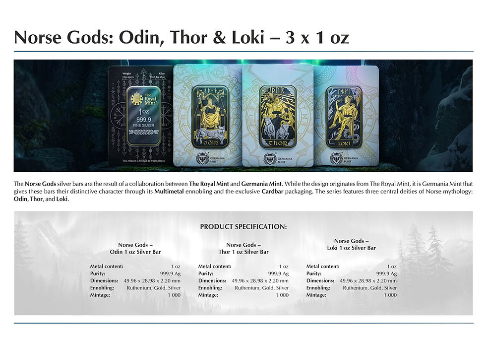 Thumbnail: Norse Gods - Odin - 1oz 999.9 Silver Bar in Assay Card Ennobeled Edition