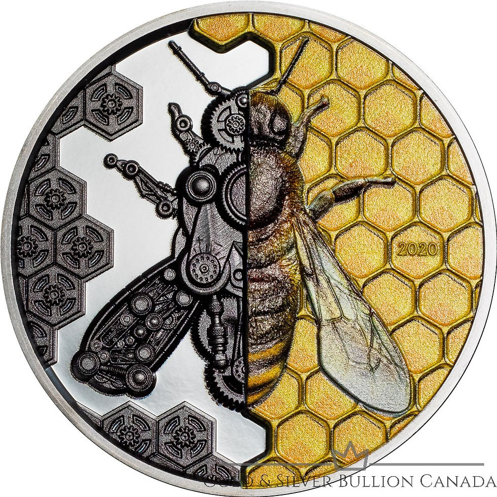 Miniatura: MECANICO ABEJA Clockwork Evolution 3 Oz Moneda Plata 2000 Togrog Mongolia 2020