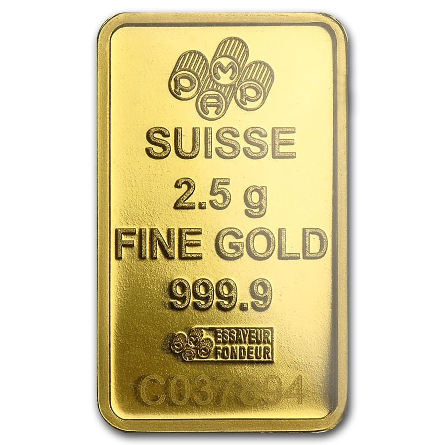 Miniatura: PAMP SUISSE LADY FORTUNA 2.5 GRAM GOLD BAR IN ASSAY - VERISCAN