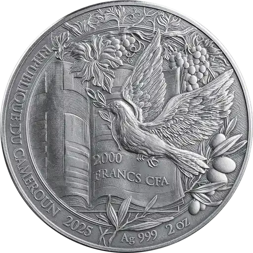 Thumbnail: THE NOAH'S ARK Bible Stories 2 oz Antique finish Silver Coin 2000F Cameroon 2025