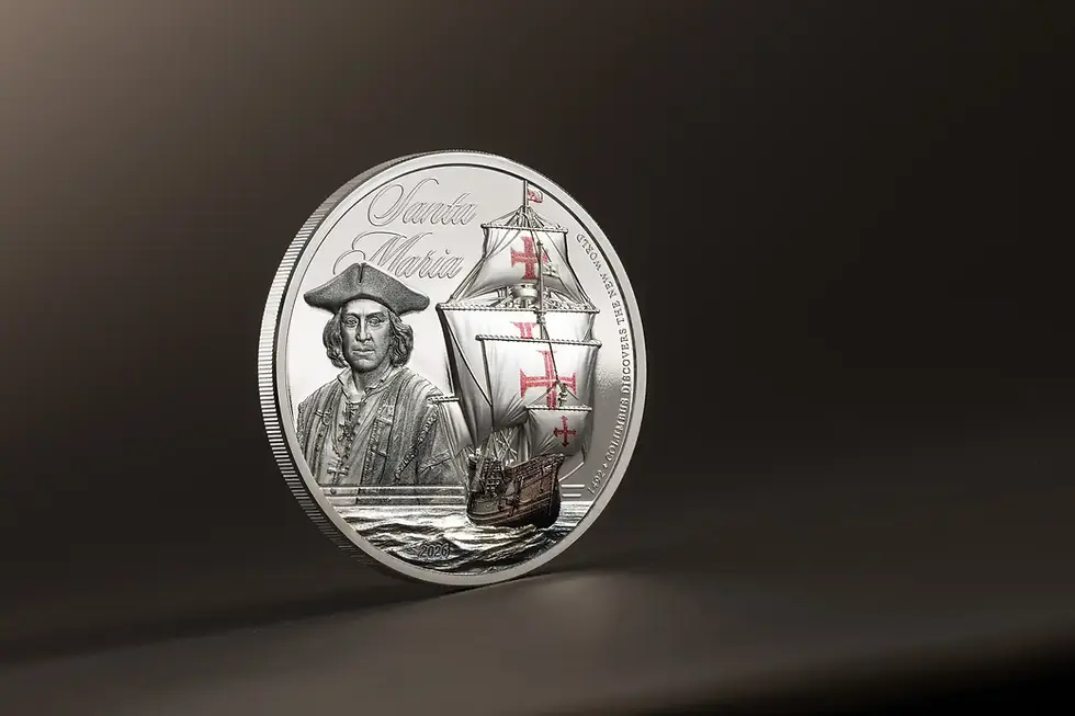 Thumbnail: SANTA MARIA Legends Of The Seas 1 Oz Silver Coin 5$ Cook Island 2026